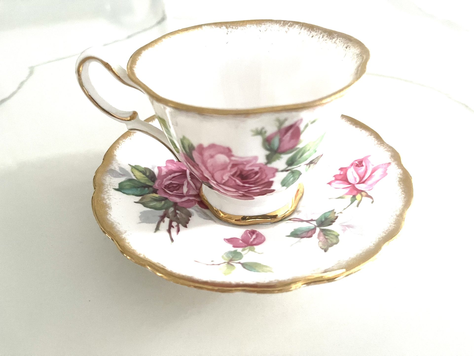 Berkeley Rose Royal Stafford Fine China Teacup & Saucer Set