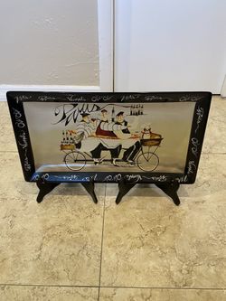 Square Plate Certified International Jennifer Garant 3 Chefs on a Bike 