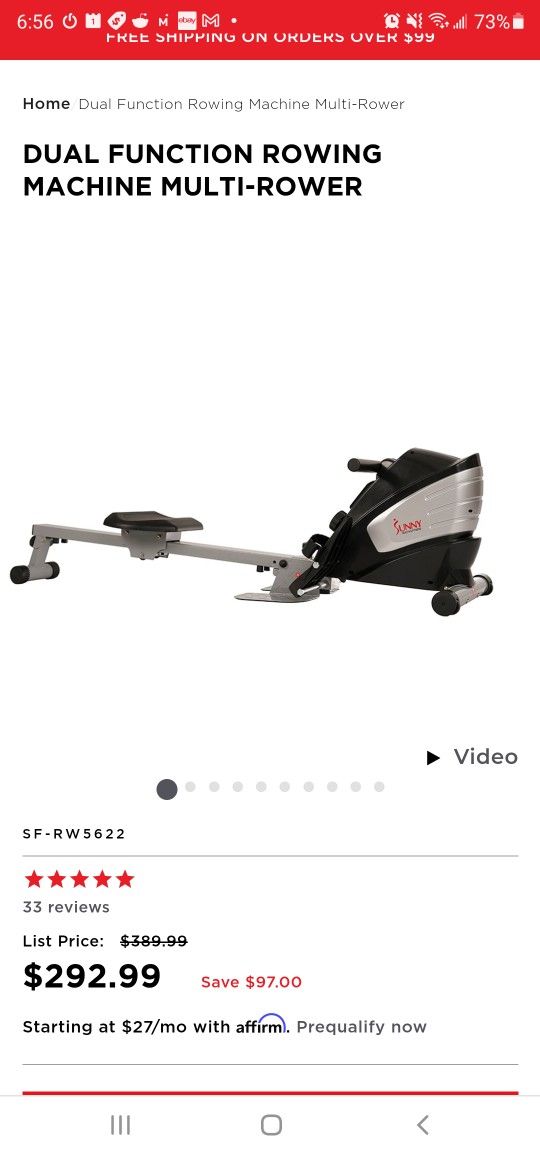 Magnetic rowing machine for exercise NEW