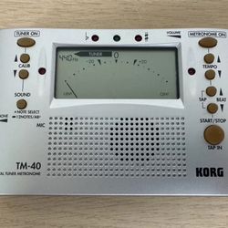 KORG - TM-40 - Digital Chromatic Combo Tuner Metronome - Tested & Working