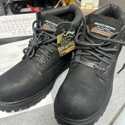 Sketchers Waterproof Work Boots, Cloud Size 10
