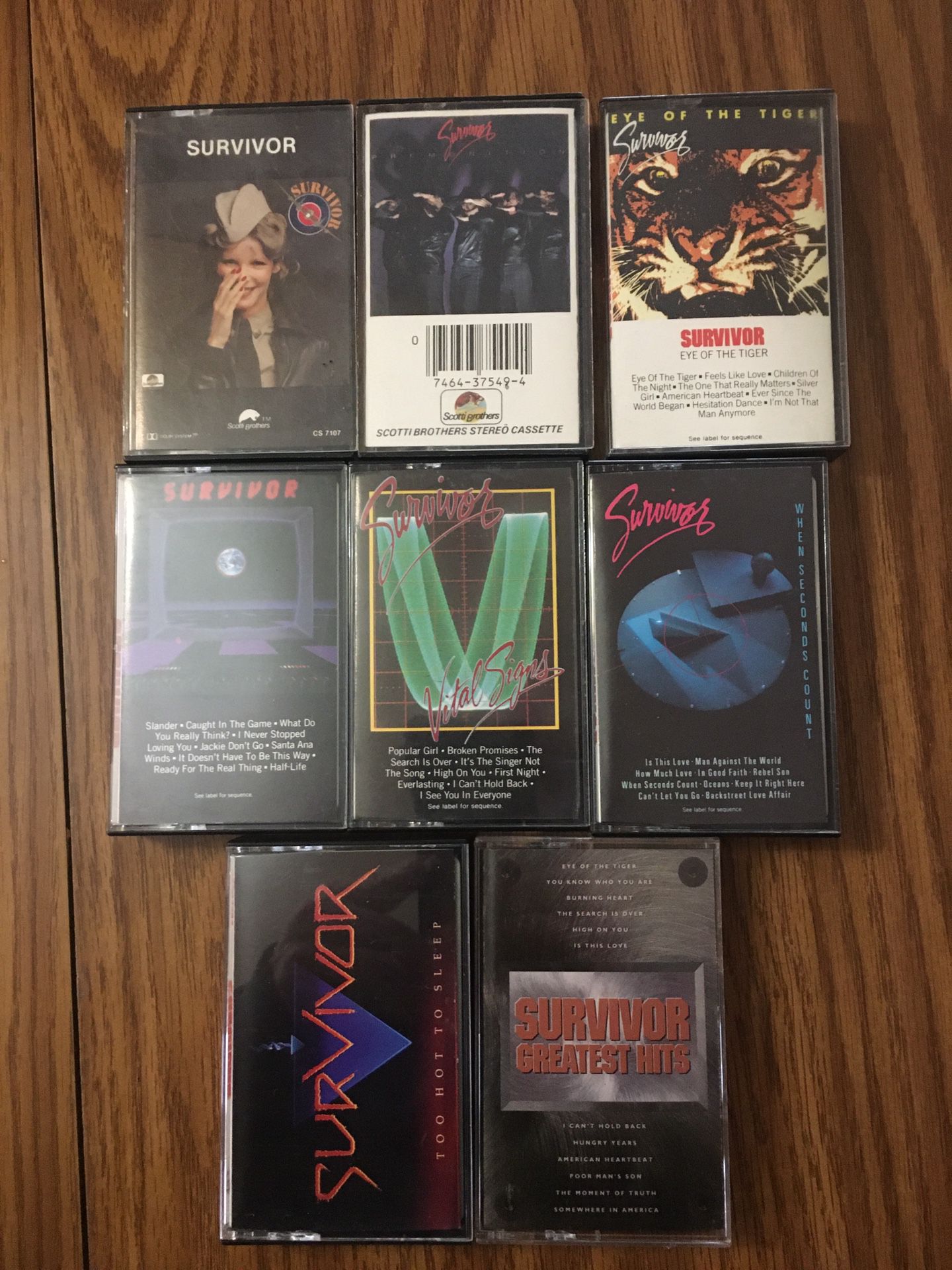 Lot Of 8 Survivor cassette Tapes Good Condition