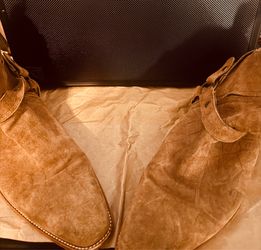 Tan Suede Harness Boots Sz.10