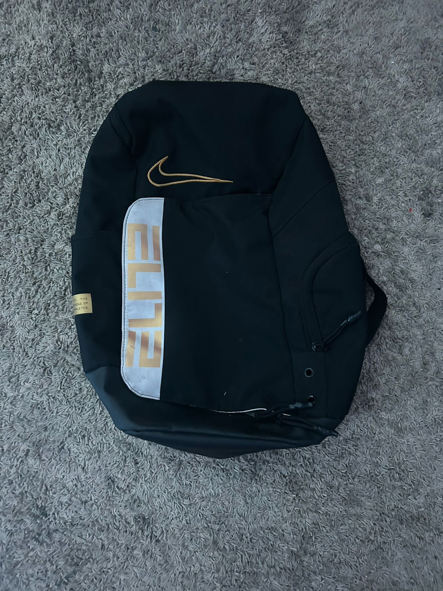 Gold/ Black nike elite bag