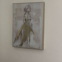 Modern Abstract Fashion Art – Gold Framed (18×24)