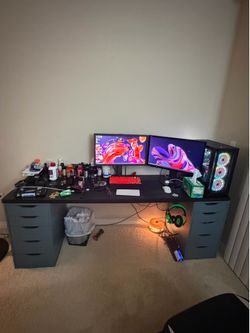 IKEA Desk with IKEA Alex Drawers