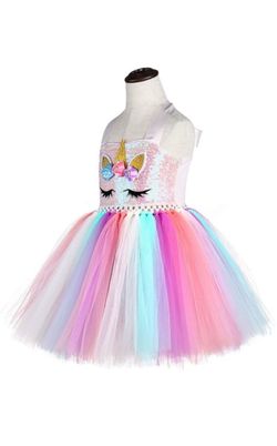 Girls Unicorn Tutu Dress Costume