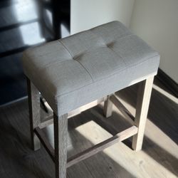 Stylish Grey Fabric Stool