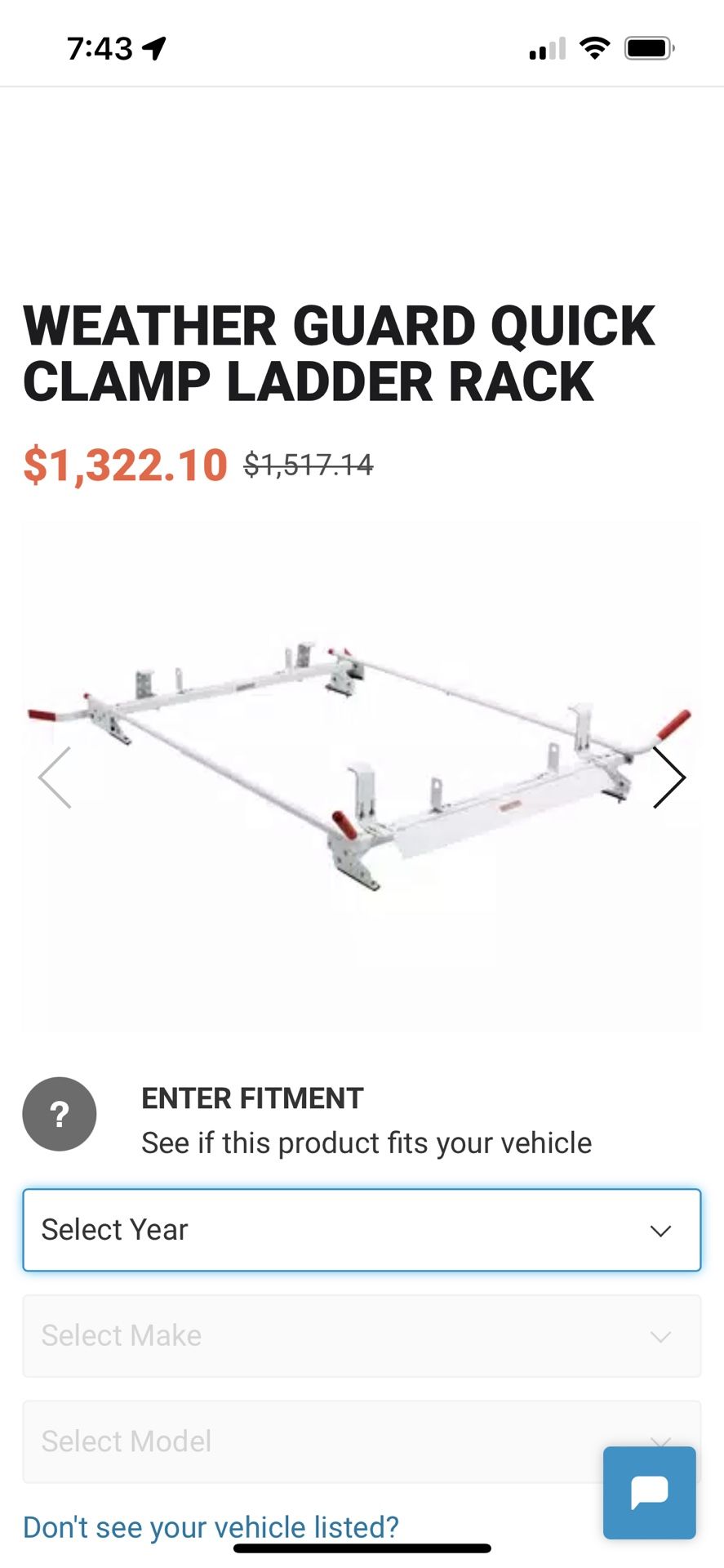 Weather Guard Quick Clamp Van Rack Full Size Van Dual Side Gutter Mount Model #234 3 01 by Weather Guard