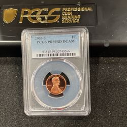 2003 S Gem Proof Lincoln Penny Graded At PR69 Deep Cameo In Bright Red A-16