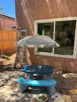 FREE outdoor kids table with umbrella