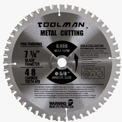 7-1/4" 5/8" 48T Carbide Tip Circular Saw Blade For Metal cutting