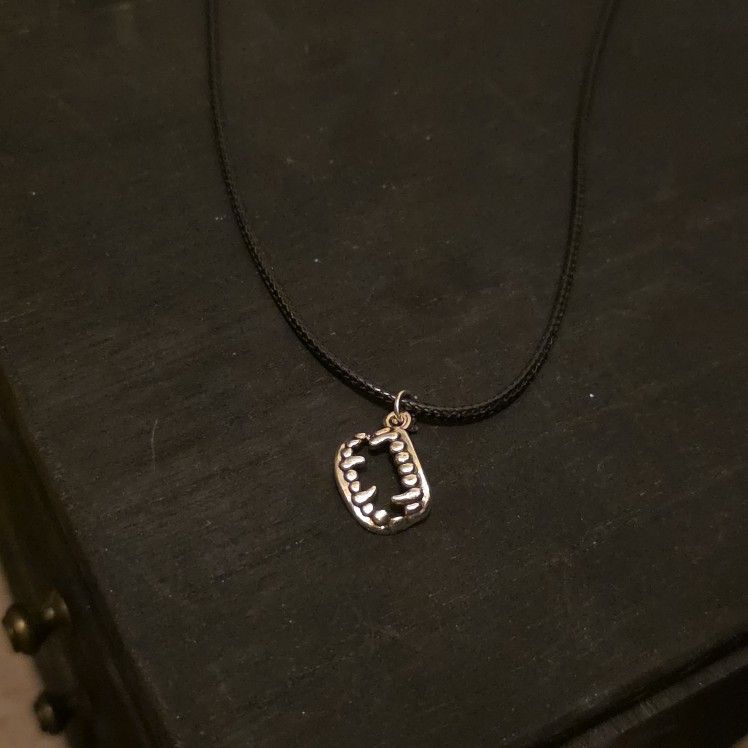 Vampire Teeth Charm Necklace