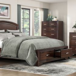 Hudson Cherry Queen Platform Bed 
