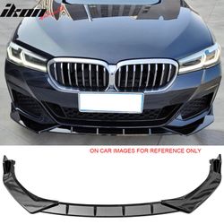 Fits 2021-2023 BMW G30 5 Series IKON Front Bumper Lip Spoiler Carbon Fiber Print PP