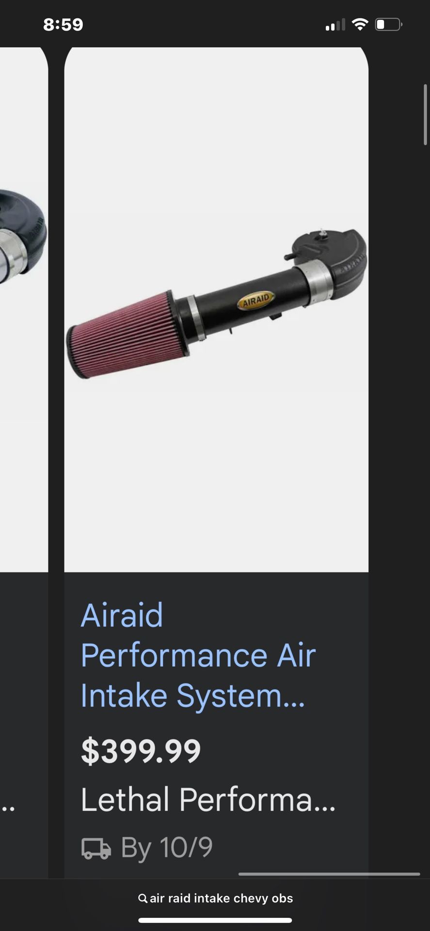 Air raid Cold air Intake