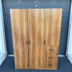 Standing Wooden Wardrobe / Armoire – Sturdy & Functional