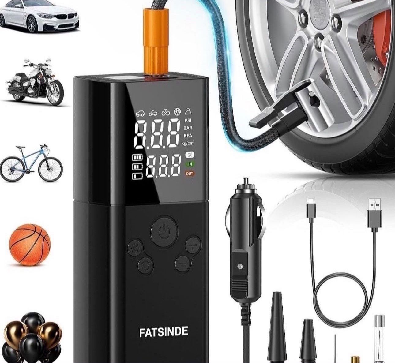 Electric Inflator Air Compressor Rechargeable 6000mAh 150PSI Car Air Pump, Cordless Inflator Bike Air Pump Mini Portable Automobile/Bicycle/Ball/Float