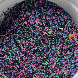Colorful Glow in the dark Aquarium Gravel — Came from a 100gallon Fish Tank