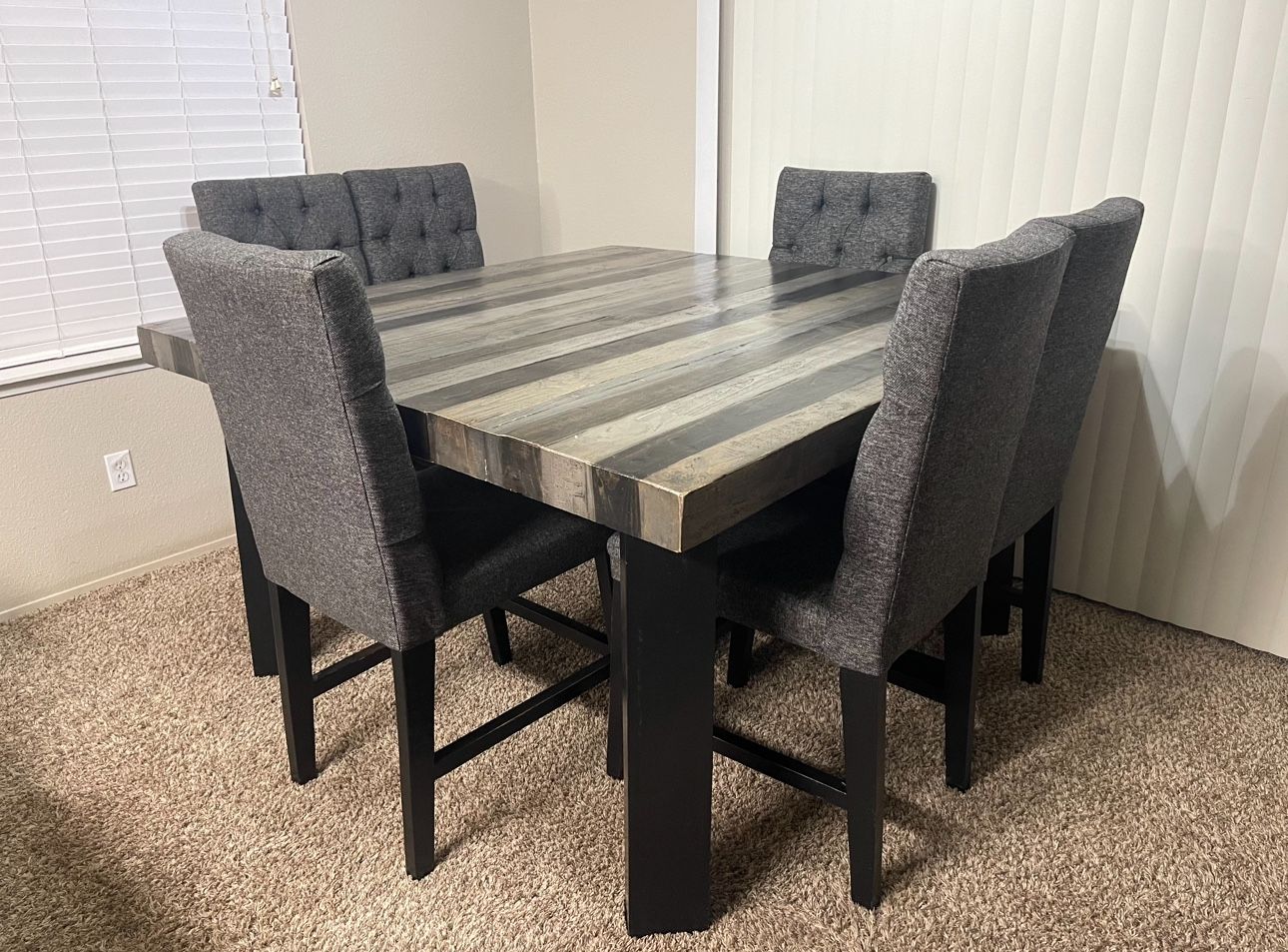 Wooden table with chairs