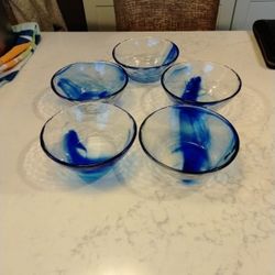 Bowls Set Of Five Murano Glass 