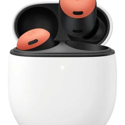 Pixel Buds Pro In Coral With Extra Tips And A Strawberry Case