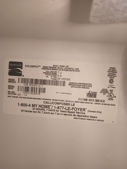 Used Kenmore 21.9 cubic foot refrigerator