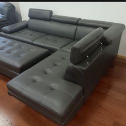 Spring Blowout Sale. Ibiza Gray Sectional With Ottoman Only $799. Easy Finance Option. Same-Day Delivery.