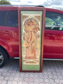 Moet & Chandon Champagne White Star Picture 63”H X 24”W In Good Condition $40 Firm On Price