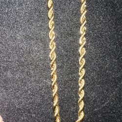 5mm 18k Gold over Stainless Steel 22” Rope Chain
