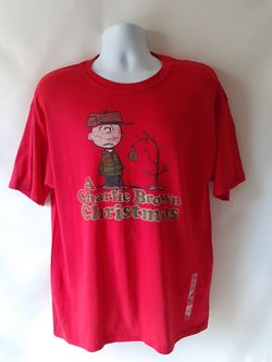 A Charlie Brown Christmas men's red short-sleeve graphic T-shirt size L