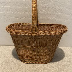 Vintage Hand Woven Wicker Basket