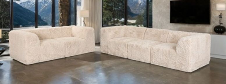 Brand New Beige Super Plush Compressed Foam Modular Design Sofa & Loveseat