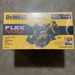 DEWALT Flexvolt 60v MAX 7-1/4 in cordless work drive style saw with 9.0AH battery kit