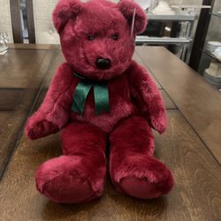 Ty 1998 Magenta Beanie Buddies Bear 15"  Plush Soft Toy Stuffed Animal