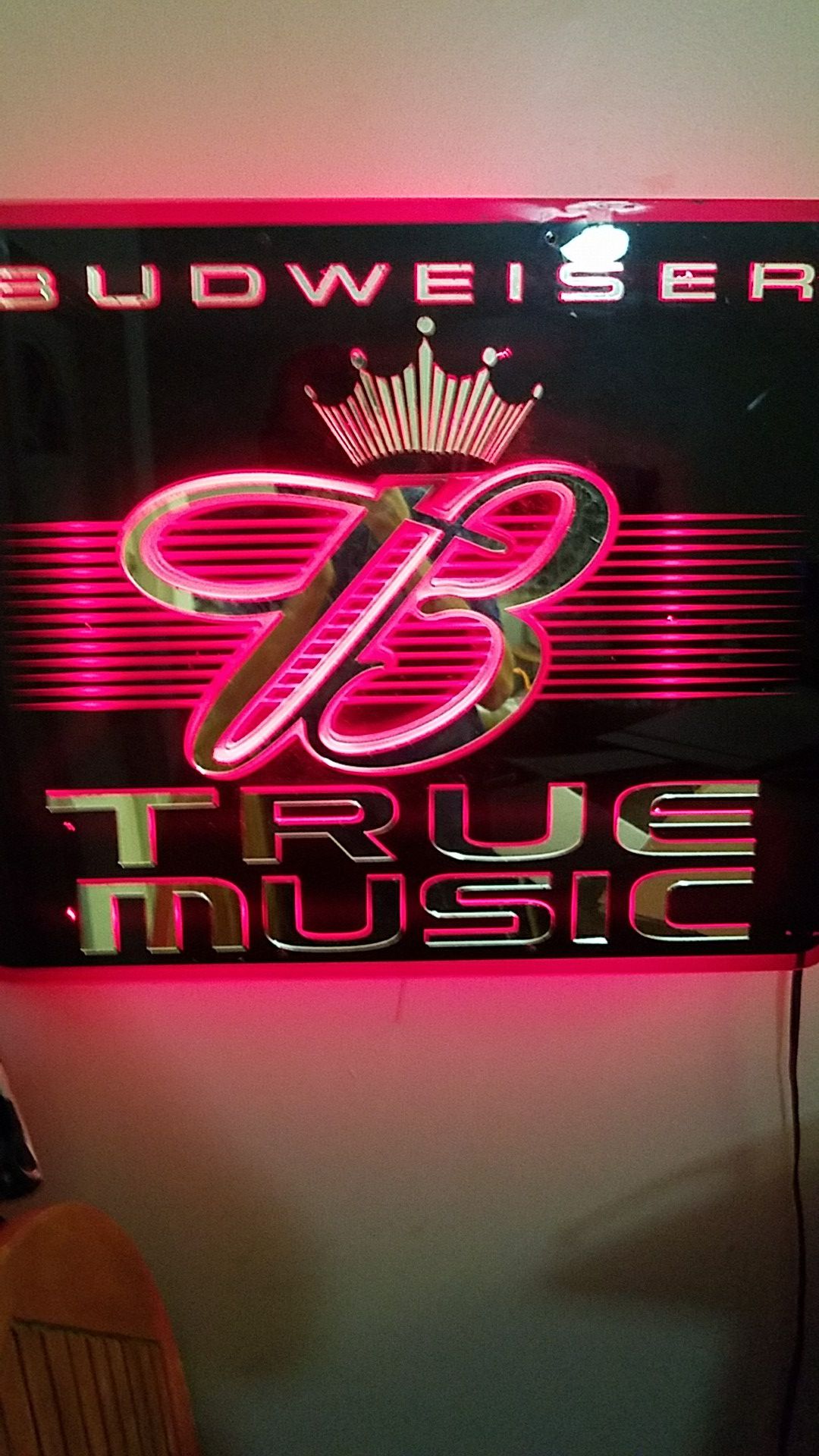 Vintage Budweiser true music neon sign
