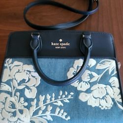 Kate Spade Madison Denim Embroidered Handbag