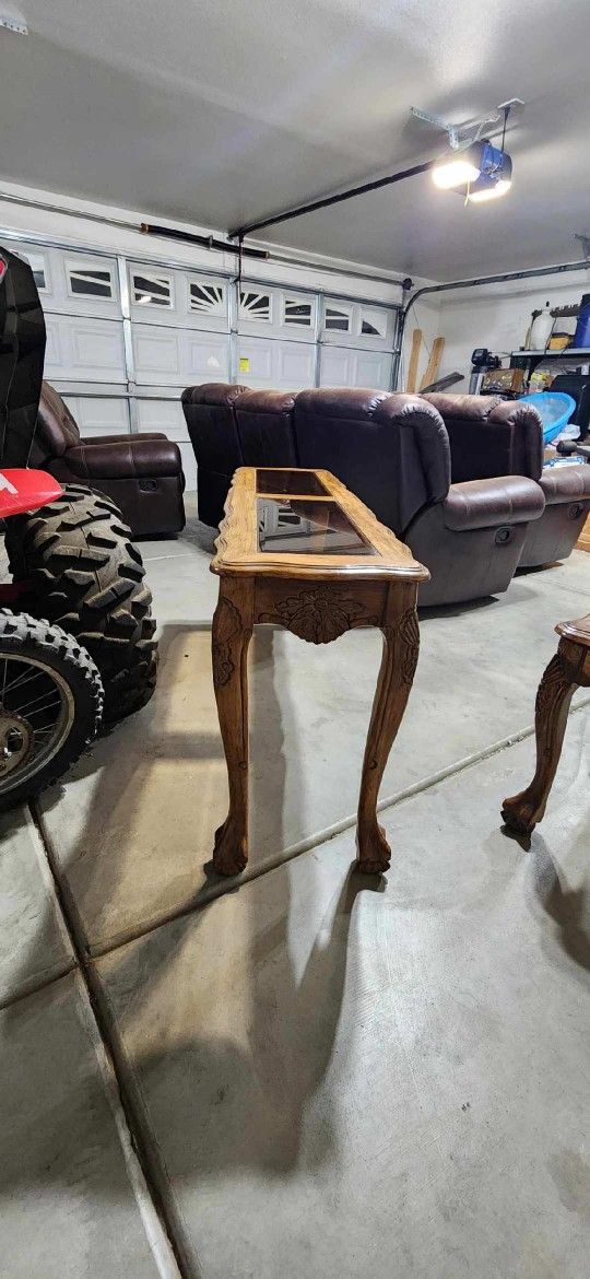 Solid Wood Console and End Table Set