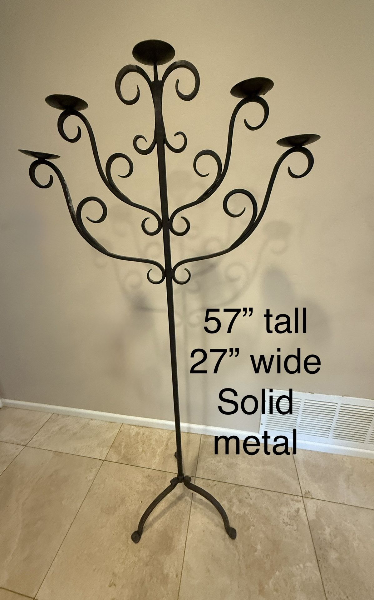 Wrought Iron Free Standing Candelabra