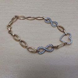 Infinity and Heart Charm  Bracelet 