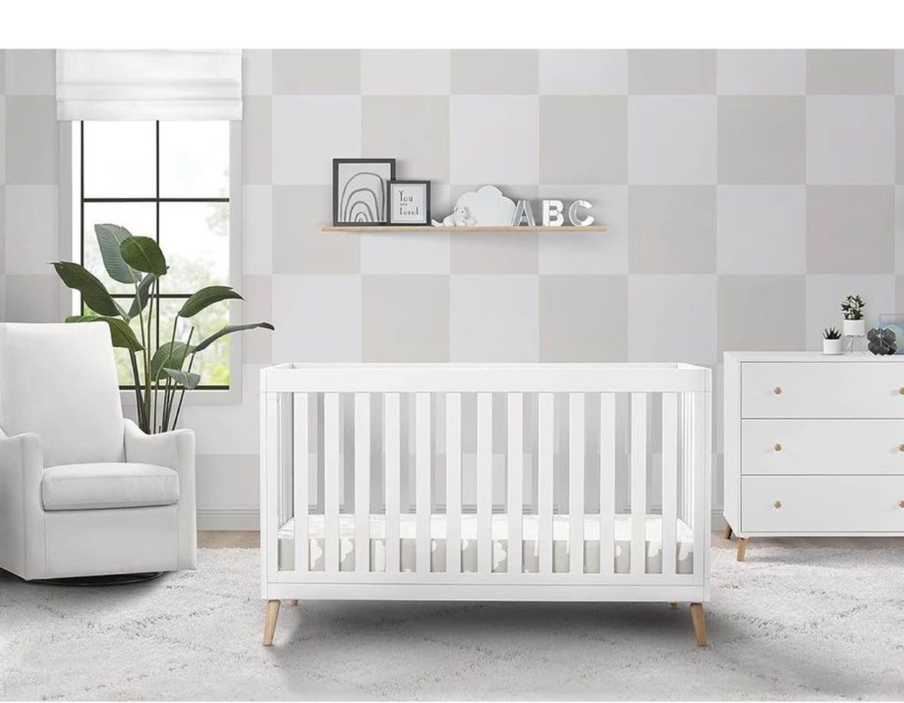 Delta Children Essex 4 in 1 Convertible Baby Crib, Bianca White with Natural Legs,All Products : American Fashion Style Bags On Sale