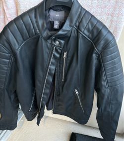 H&M Black Faux Leather Biker Jacket