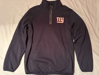 New York Giants NFL 1/4-Zip Navy Jacket; Men’s M