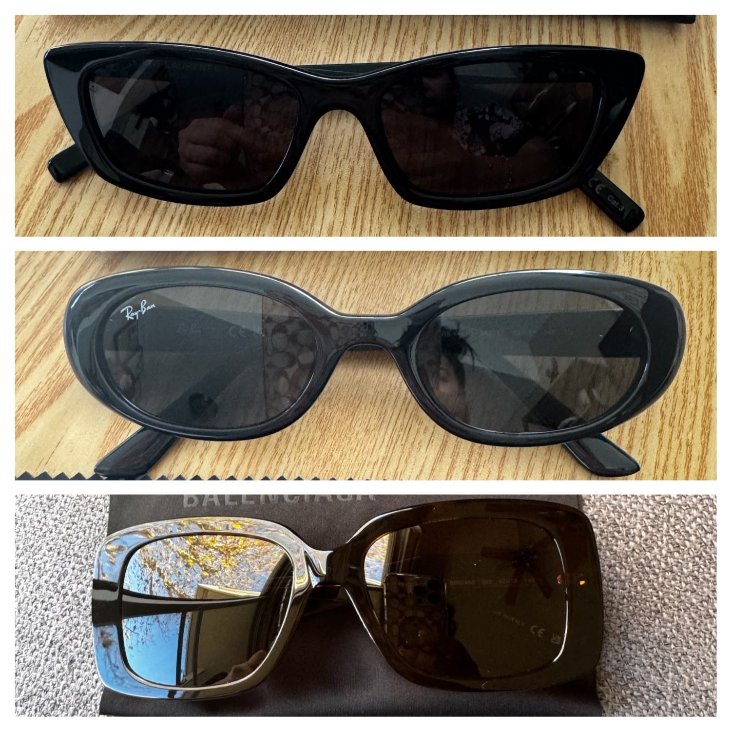 Balenciaga, Rayban, YSL Sunglasses