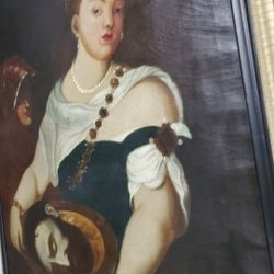 VERY RARE OIL PAINTING ON CANVAS LARGE IN SIZE 