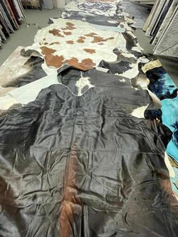 Natural Cowhide Rugs Lot – Mixed Colors