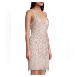 Mac Duggal Fringe Flapper Sequin Dress  Size 2