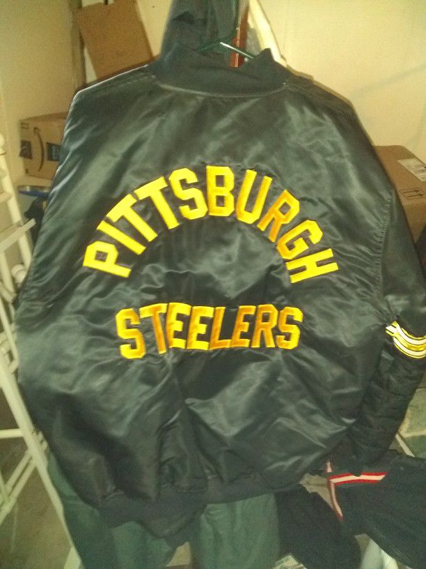 Pittsburgh Steelers Starter Jacket Satin With 2 Side And 1 Inside Pocket Like New ( Mid 1980s)