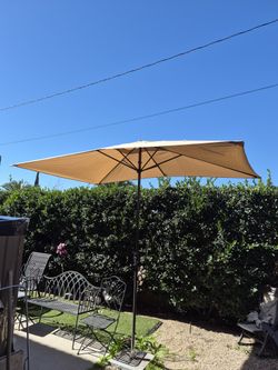 10x6.5" FT Rectangle Market Umbrella Patio Color: Tan Kaky Base Not Included 