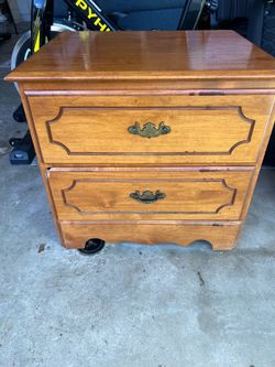 Solid Wood Vintage Nightstand